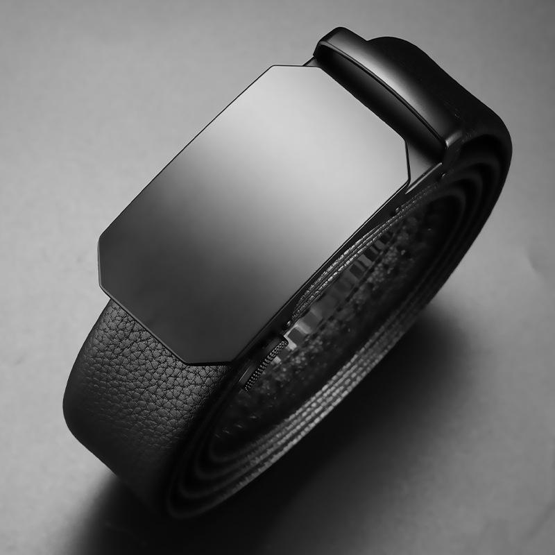 

Мужской ремень, модный мужской, молодежный, автоматическая пряжка, ремень из коровьей кожи, деловой, повседневный, кожаный ремень 130cm