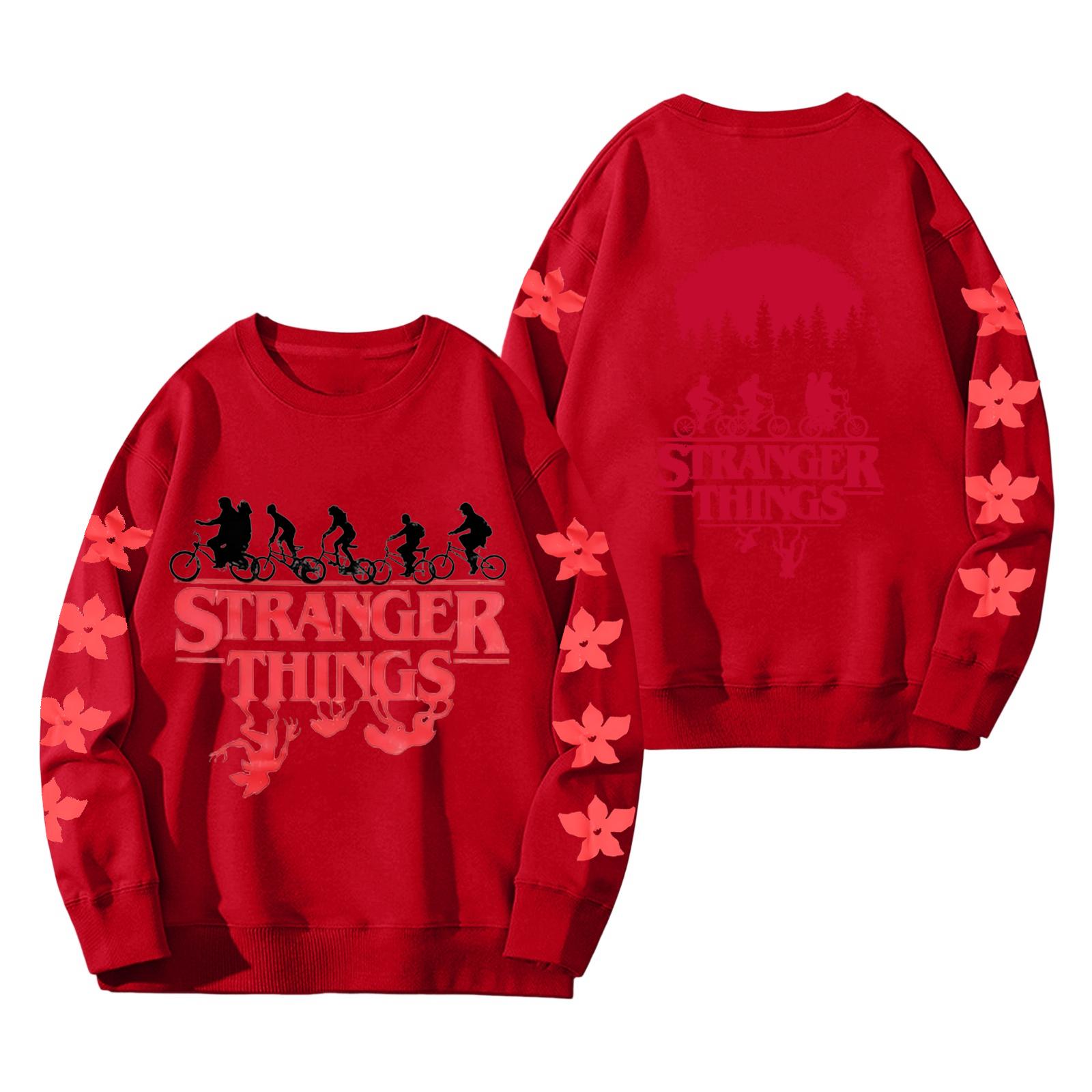 

Женский модный и повседневный свитшот с длинным рукавом, круглым вырезом и принтом M красный