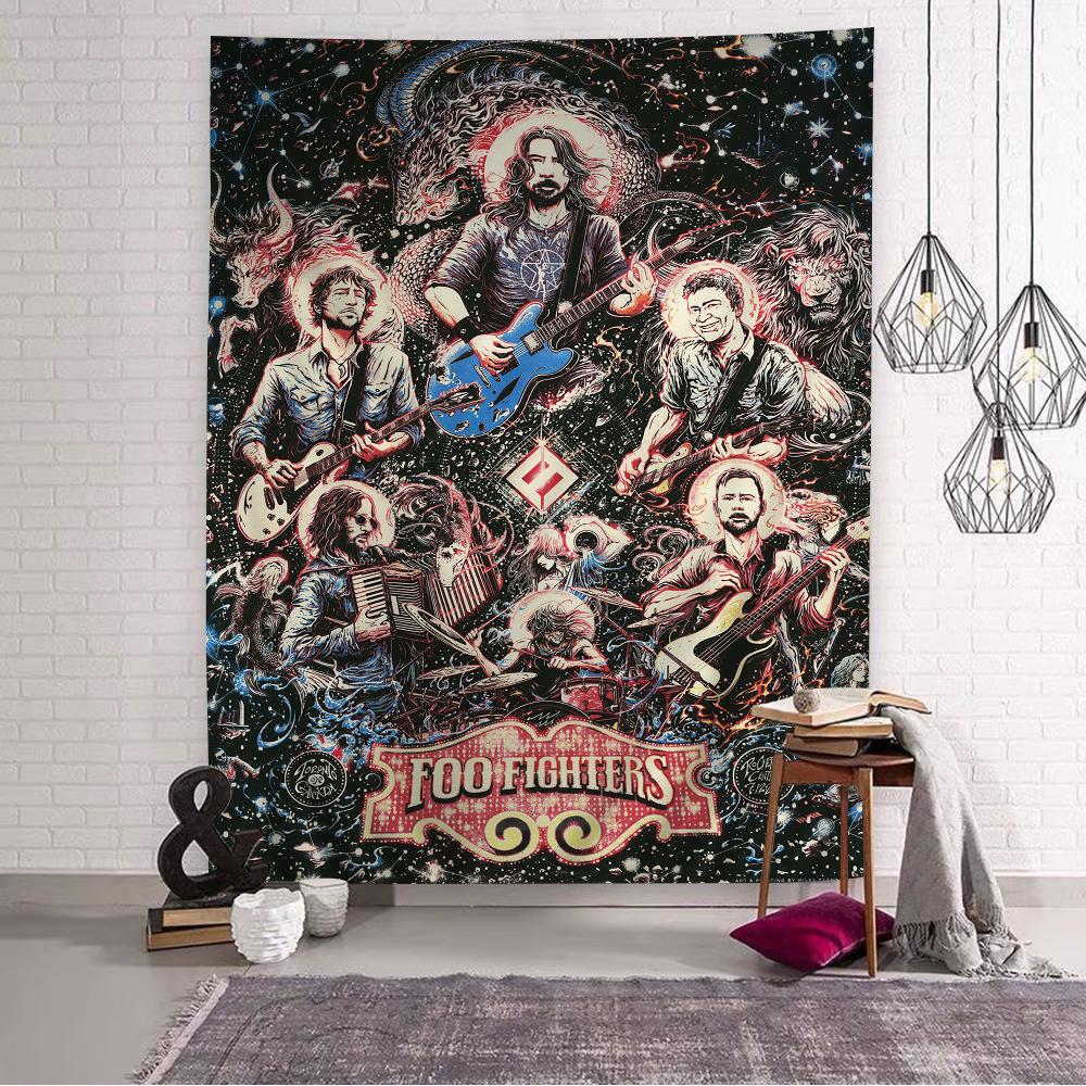 Foo Fighters Band Tapestry Art Printing Japanese Wall Tapestry Anime Wall Hanging Home Decor