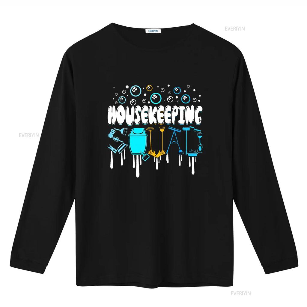 Housekeeping Squad Cleaner Cleaning Housekeeper T Shirt Vintage Washed Stretched Stylish Unisex Homme Soft Designer Clothes