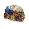 Style Knitted Ethnic Hat With Hollow Out Design And Flower Decoration Daily For