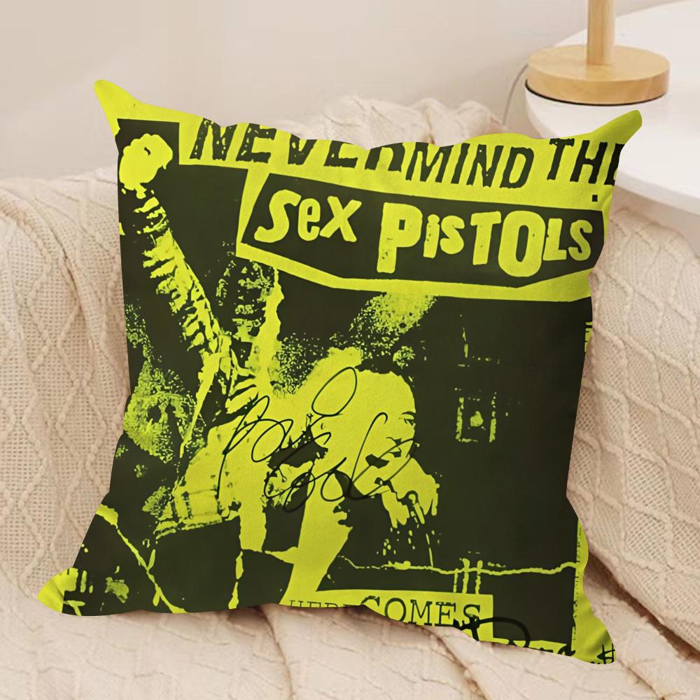 S-Sex pistols Rocková kapela Povlak na polštář Měkký plyš Oboustranně potištěný Polštář na pohovku Povlak na polštář | Útulná celoroční dekorace Dárek