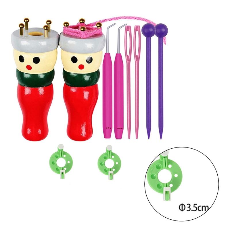 Knitting Tool Set Wooden Knitted Doll Set Knitting Toy Craft Set Easy To Use for Making Bracelets Necklaces