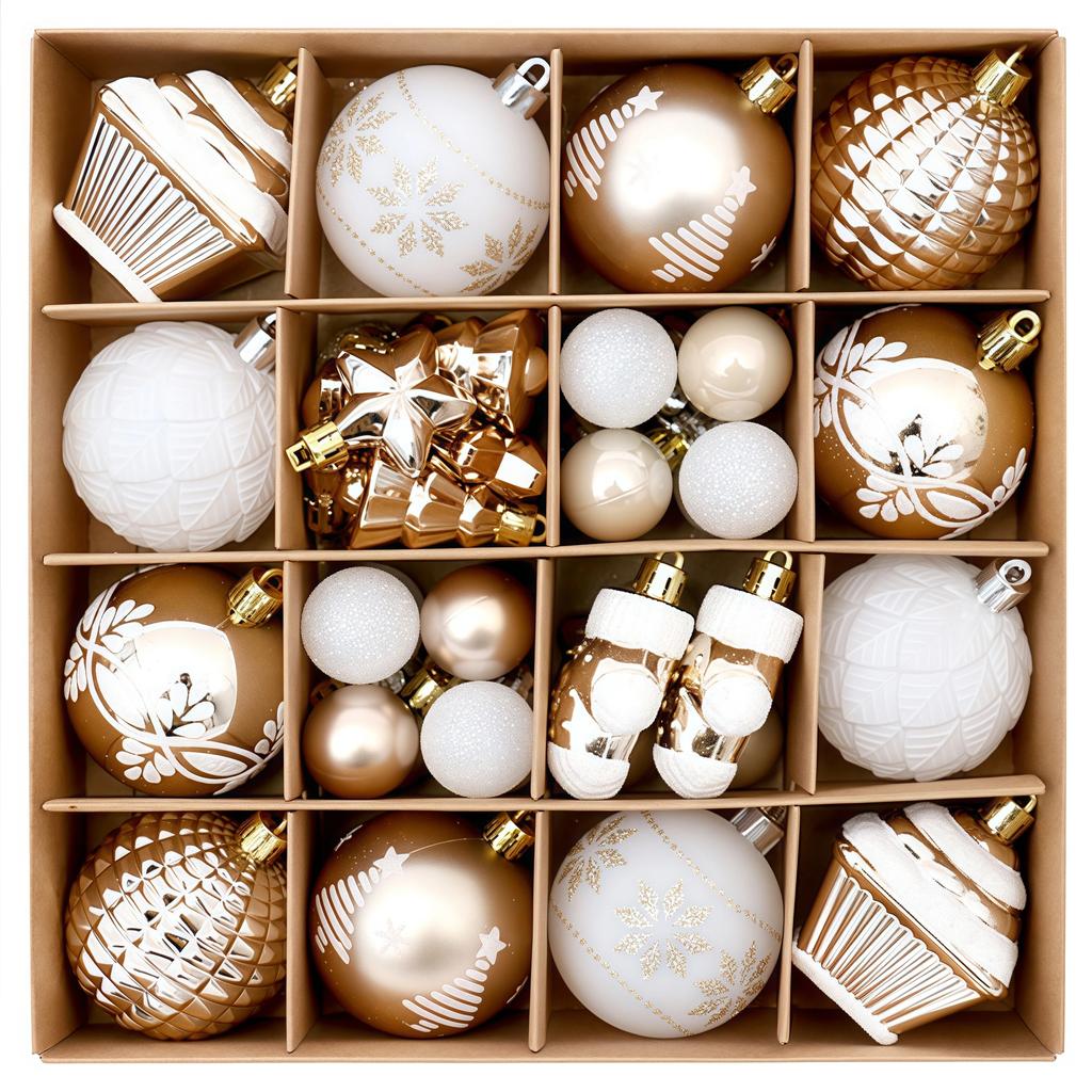Neueste Champagner Gold Weihnachts-Kugeldekorationen Frohe Weihnachten Baumschmuck Exquisite geformter Weihnachtsanhänger Party-Dekoration Kugel
