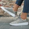 Mode Neuer Trend Lässige Schuhe mit dicker Sohle Glänzende Oberfläche Mode Damen Schuhe Low Top Schnürschuhe Flache Sohle Paar Sportschuhe Sneaker