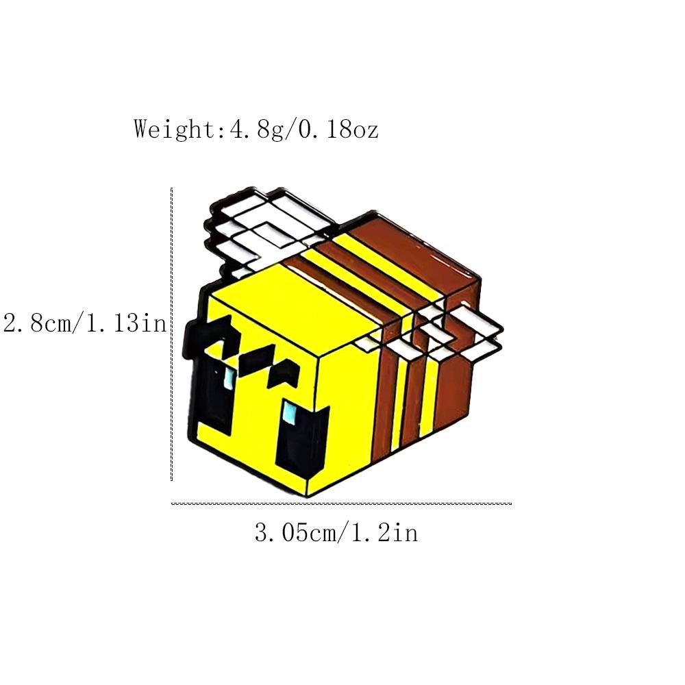 Pixel Bee Bomber: Metal Brooch Badge - Creative Sandbox Game Emblem