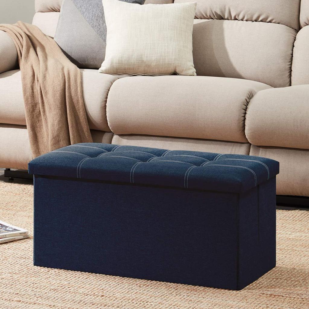 YOUDENOVA Folding Storage with Ottoman and Suitable for Living and Made of 160kg Weight Capacity Stool, Two-Seater, Storage, Footrest, Rooms,