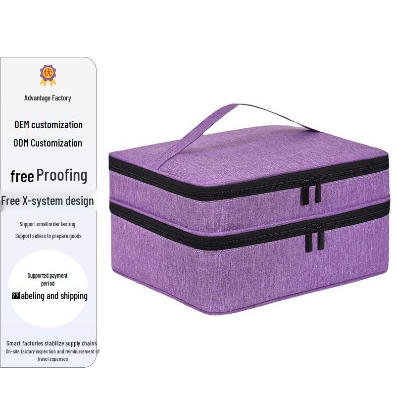Nail Polish & Essential Oil Travel Bag - Holds 42 Bottles, Large Capacity, Multi-functional Storage Handbag
