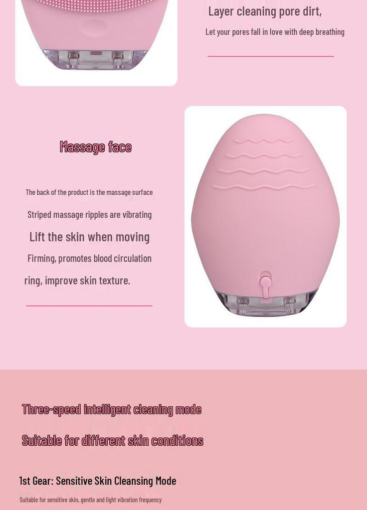 Silicone Electric Facial Cleansing Brush with Facial Vibration Cleanser