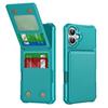 ZM11 For iPhone 16 Case Card Slot Kickstand PU+TPU Phone Cover