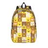 Rilakkumas  Cartoon Backpack for Men Women Teenage Student Work Daypack  Laptop Canvas Bags Outdoor