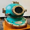 Nautical Diving Helmet Green Coating Finish Deep Sea Divers Nautical Marine Decor Scuba Diving  Best Gift Item