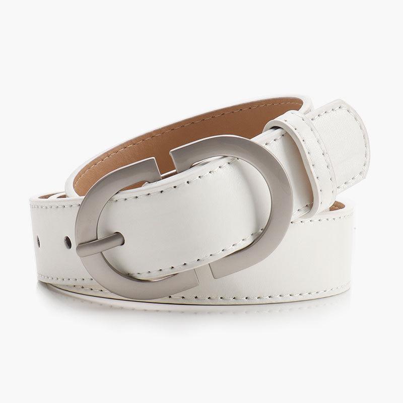 Simple Sophistication Pu Leather Belt With Metal Buckle For Fashionable Outfits