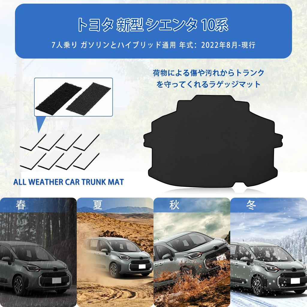 New Sienta 10 Series Luggage SIENTA mxp 2D Trunk PVC Cargo Protective Luggage Easy Custom Interior Parts 7-Passenger Vehicle-Specific Mat, Series,