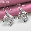 925 Sterling Silver Fashion Pattern Pendant Earrings Wedding Jewelry