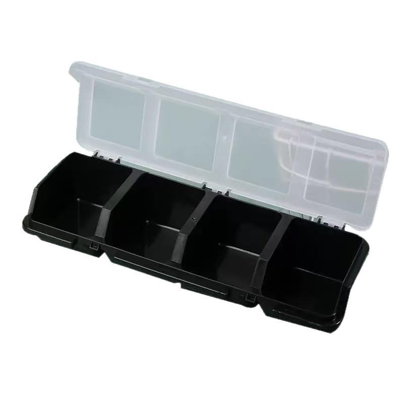 Plastic Screw Organizer Box With 4 Compartments Portable Tool Parts Storage Bin With Lid For Hardware Small Parts Display