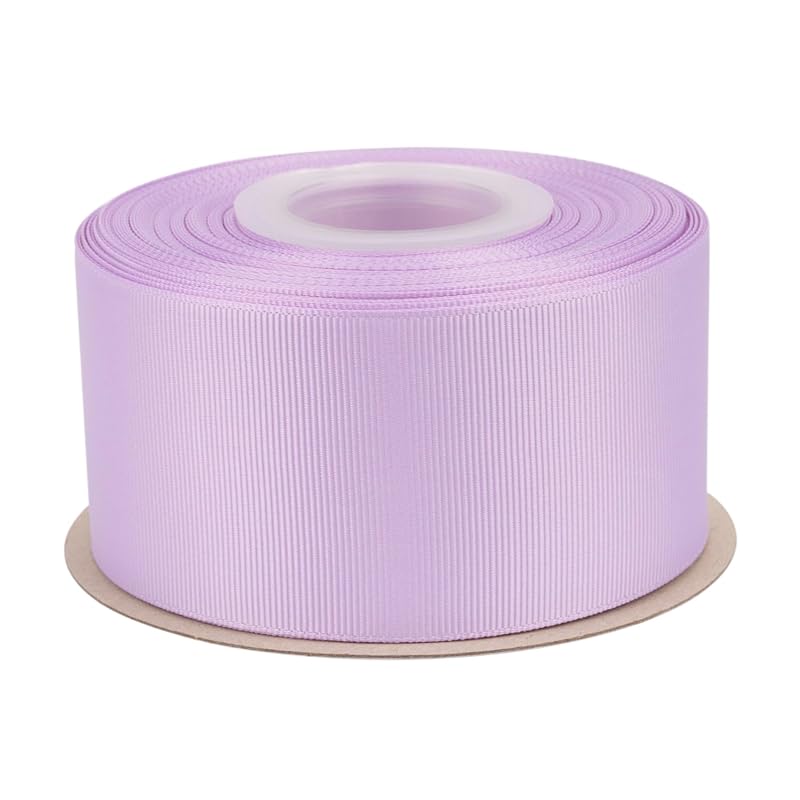 

[Tekdeere]Width 50mm solid light orchid grosgrain ribbon, perfect for gift wrapping, sewing, hair accessories, wedding decoration - 22 meters/roll