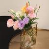 Silk Petals Eustoma Artificial Flowers 3 Heads Faux Flower  Desktop Ornament