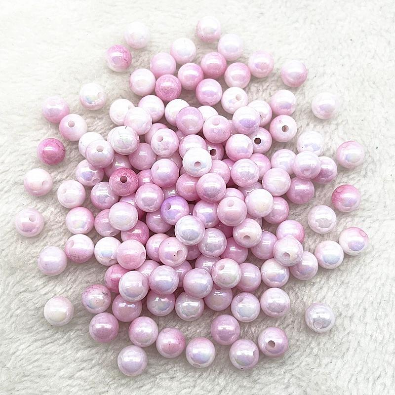 6mm 8mm 10mm Round Acrylic Pearl Beads Loose Spacer Beads for Jewelry Making DIY Bracelet Necklace Pendant Earrings