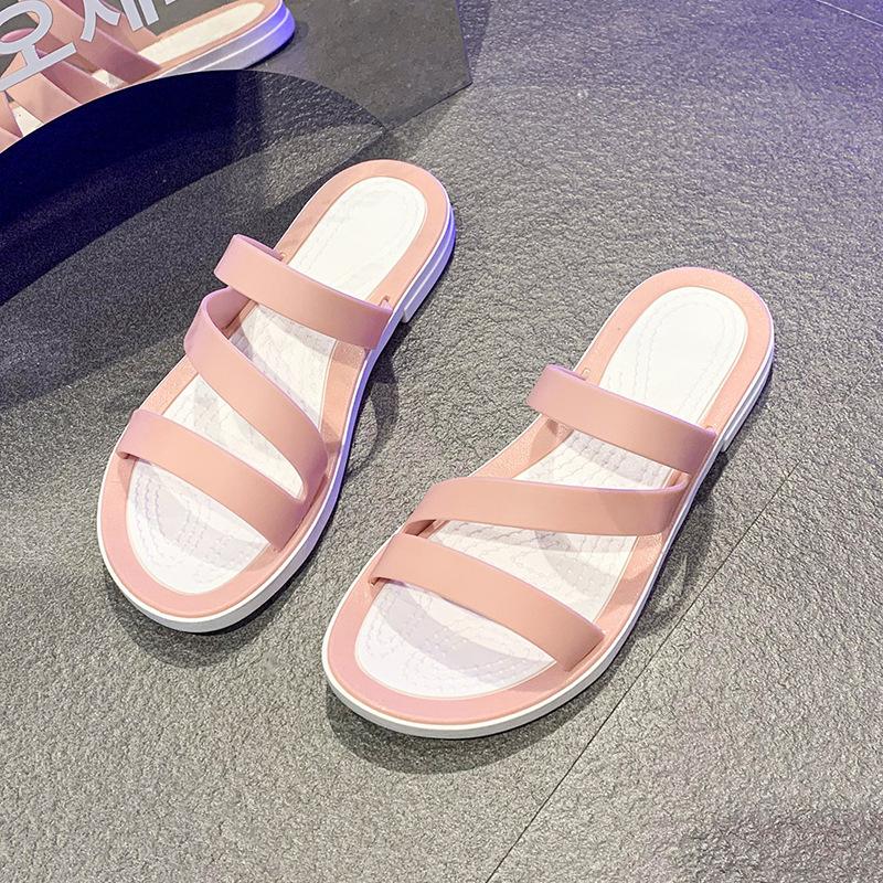 Wet water can wear slippers women's 2025 summer new vacation sandals foreign trade Korean version of beach shoes sandals women's shoes