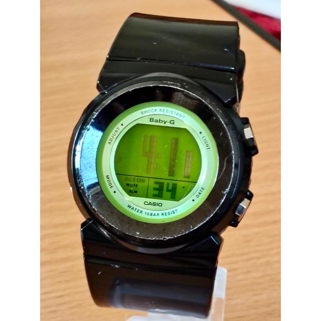 Casio Watch Baby-G Ladies BGD-100 Black/Green USED