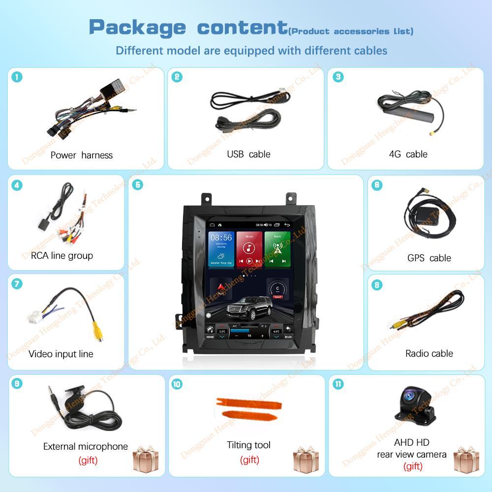 10.4Inch Car Multimedia Player For Cadillac Escalade 2007-2013 GPS Navigation Radio Android12 8Core 8+128G CarPlay 4G 360Camera