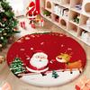 Cartoon Style Rugs for Bedroom Christmas Living Room Decoration Red Carpet Round Thickend Lounge Floor Mat Fluffy Soft Plush Rug