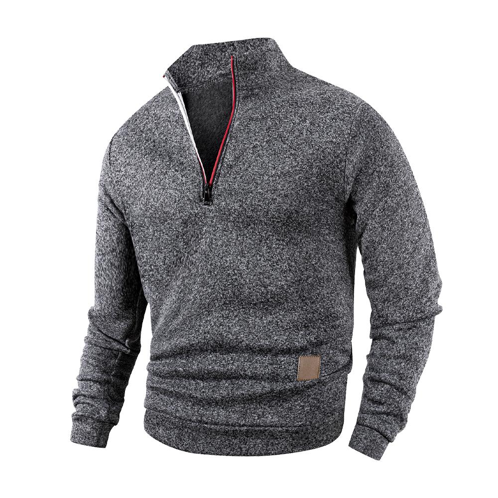 Sudadera de Hombre con Media Cremallera Cuello Alto de Forro Polar Jersey de Moda para Hombre para Exterior Cuello Alto Manga Larga