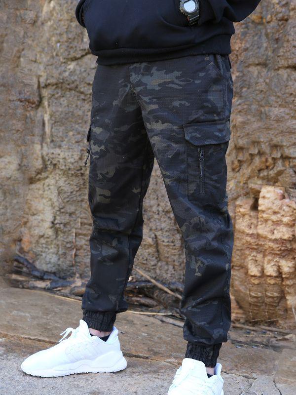 Mingpeng Vodoodpudivé maskáčové skinny cargo joggery - Slim-fit, Odolné proti opotřebení, Trendy devítibodové outdoorové kalhoty