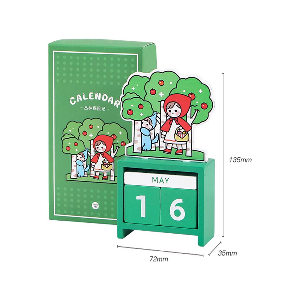 Creative Wooden Perpetual Calendar Desk Block  Calendar Month Date Display with  GIft Box  Home and Office Decor Accessory