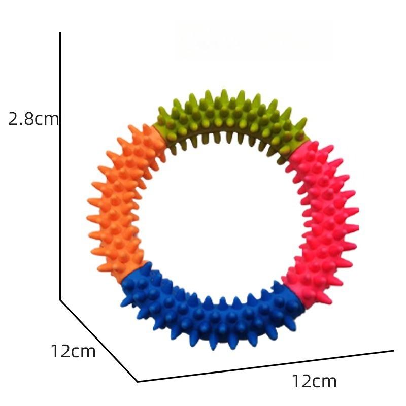 Puppy Dental Teeth Healthy Chew Biting Toy Multicolor Non-toxic Circle Rubber Pet Dog Ring Play Small Dog Bite Resistant 5pcs
