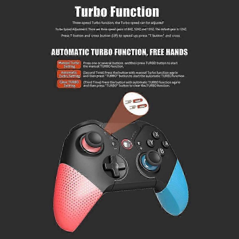 Wireless Gamepad with Vibration Design for Nintendo Switch - Blue and White Controller