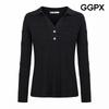 Slit Two Button Collar Knit Gq8kp033f