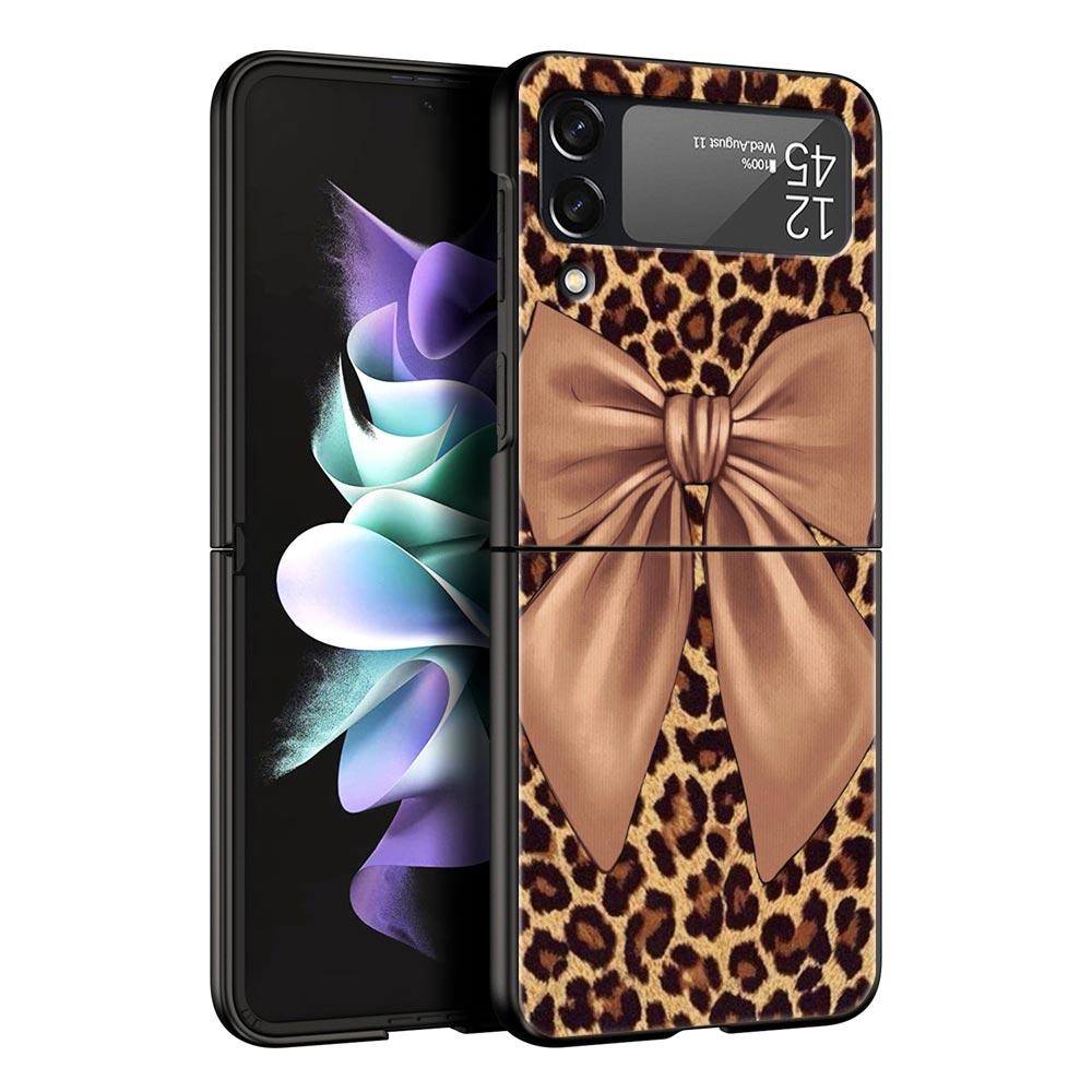 

Жесткий ПК чехол для телефона Samsung Galaxy Z Flip 7 6 5 4 Черная крышка для Galaxy Z Flip 3 Складной Черный Бант Искусственный Жемчуг Расписной Z Flip 4