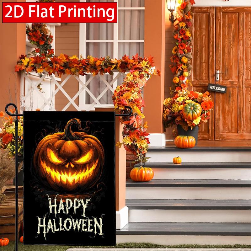 2D Flat - 2D Flat - 2D Flat Luminous Fang Fang Pumpkin Garden Flag - 3-28 X 40 Inch Outdoor Garden Flag, Double-Sided Home Decoration Courtyard Decora