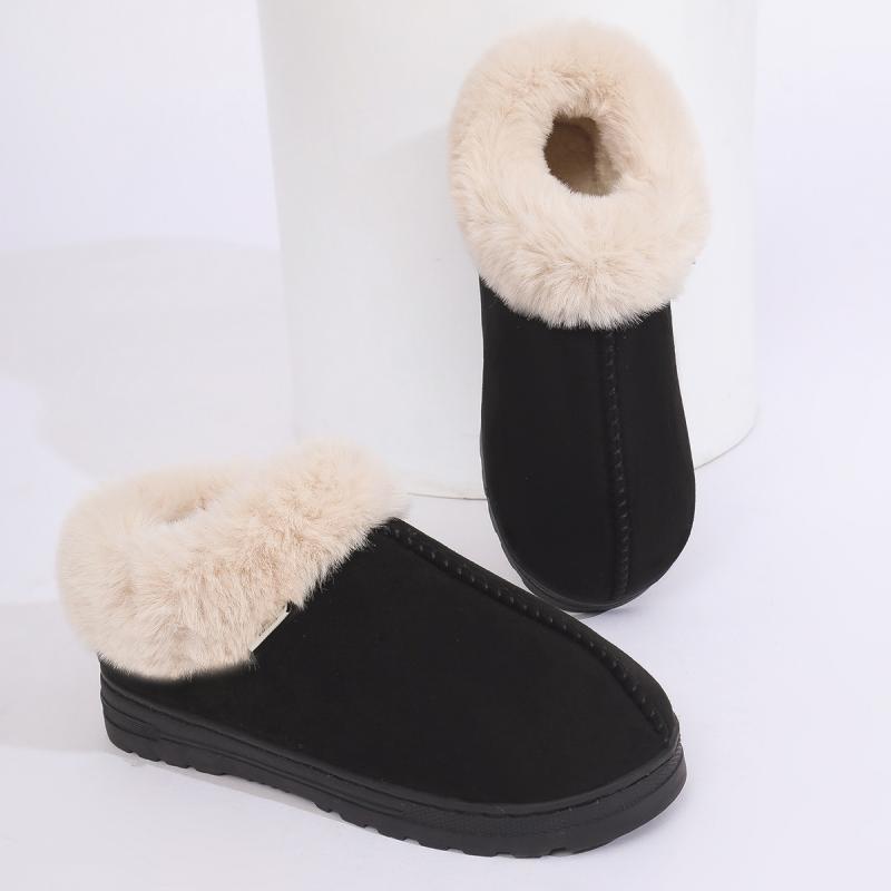 Fluffy Women's Slippers Home Winter Plush Ankle Boots Female Luxury Designer Casual Platform Shoes New Elegant Fuzzy Fur Slides