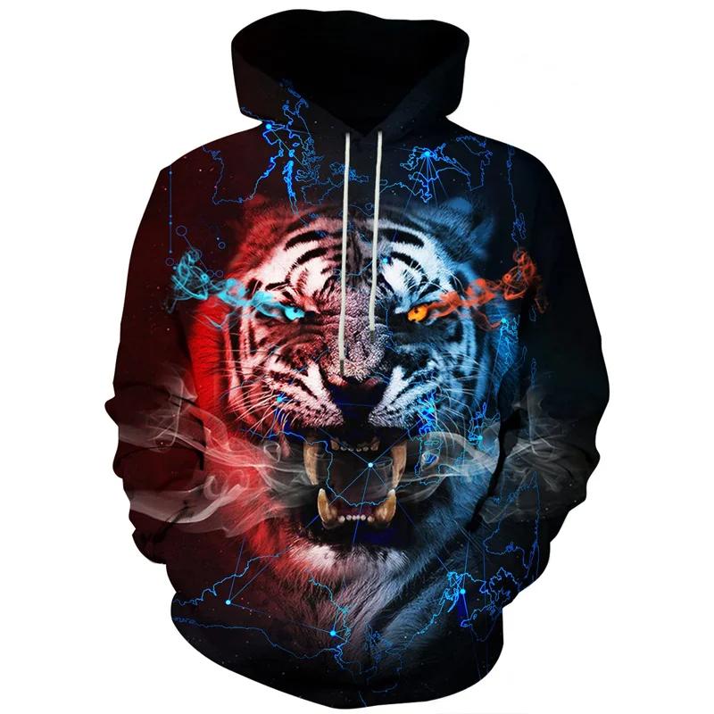 Funny Panda Graphic Hoodie Men Clothing 3D Kawaii Animal Lion Tiger Printed New In Hoodies Women Harajuku Fashion Y2k Pullover