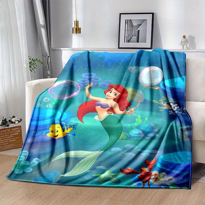 The Little Mermaid Cartoon Blanket, Short Plush Cute Warm Blanket, Living Room Home Decoration Sofa Four Seasons Travel