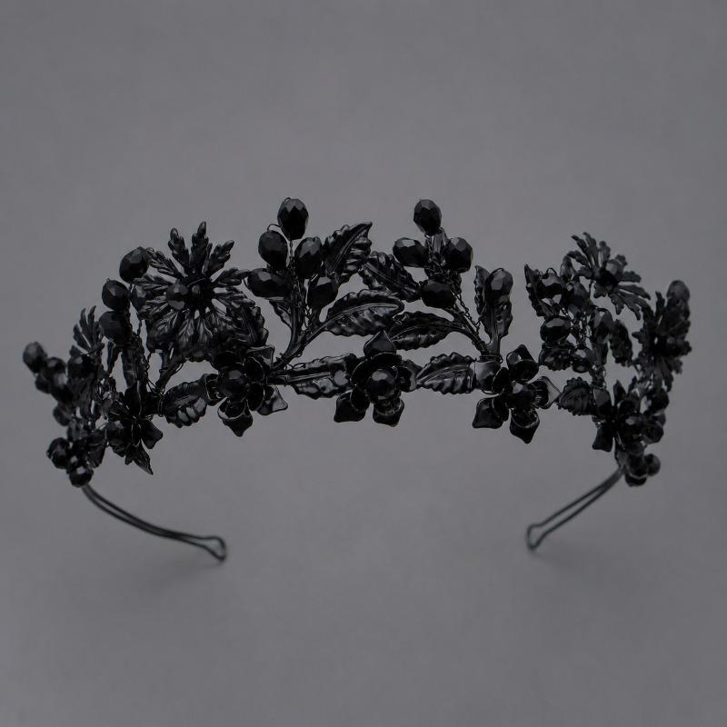 Corona Oscura Ballo di Halloween Corona di Strass Moda Foto Styling Copricapo