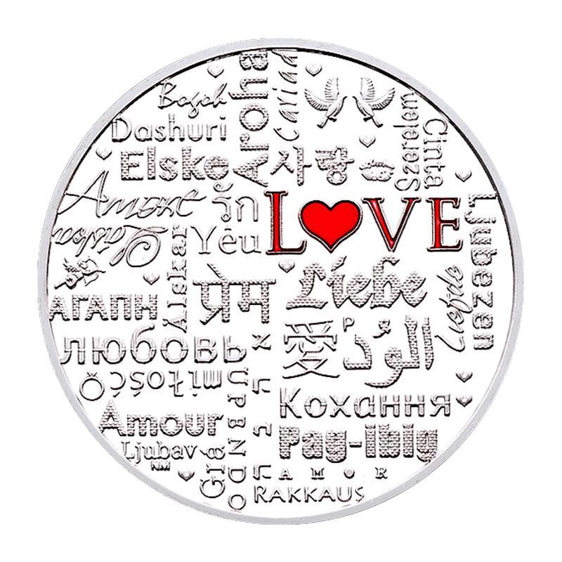 Valentine's Day gift, 520, love rose commemorative coin, coin, 52 languages, Qixi, gift for girlfriend, confession gift, hand gift