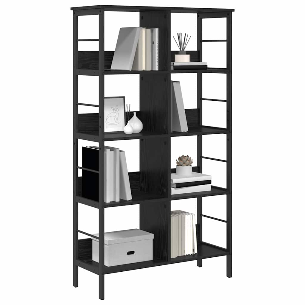 Bookshelf Black Oak Look 82 X 32 X 144.5 Cm