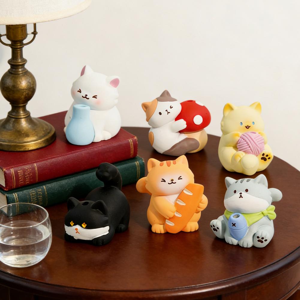 Cute Cat Whisker Collector 3D Cartoon Cat Sculpture Pet Beard Holder Resin Cat Whisker Vase Mini Pet Vibrissae Decor Figurine
