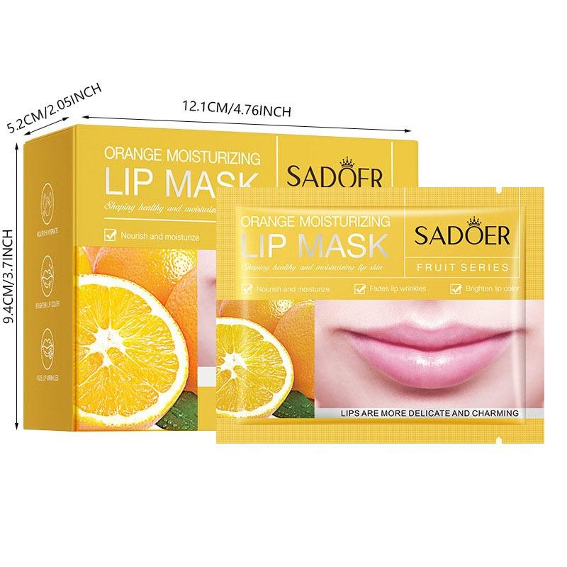 

20 шт. Увлажняющая маска для губ SADOER Orange, увлажняющая и питающая губы против сухих и потрескавшихся губ 8gx20PCS