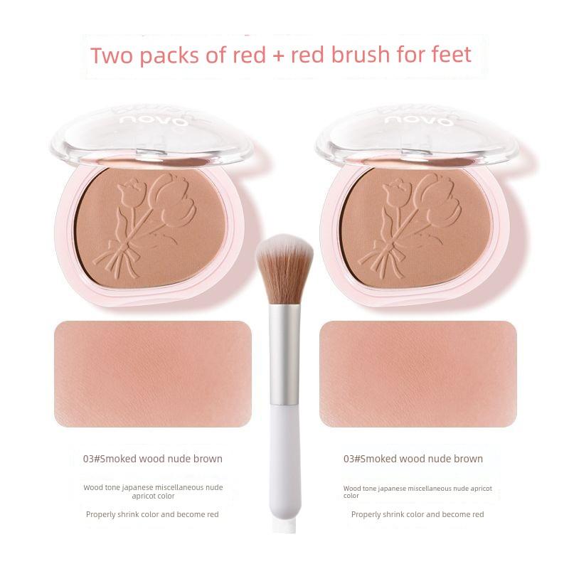 Novo Single-Color Blush 2025 New Popular Low-Saturation Color Palette Korean Style Sun-Kissed Glow for Women Brightening and Contouring Palette