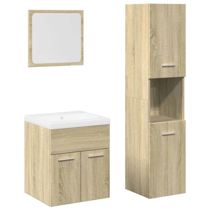 VidaXL Bathroom Furniture Set 4 Pcs Sonoma Oak, Bathroom Cabinet, Bathroom Cupboard, Furniture 3325004