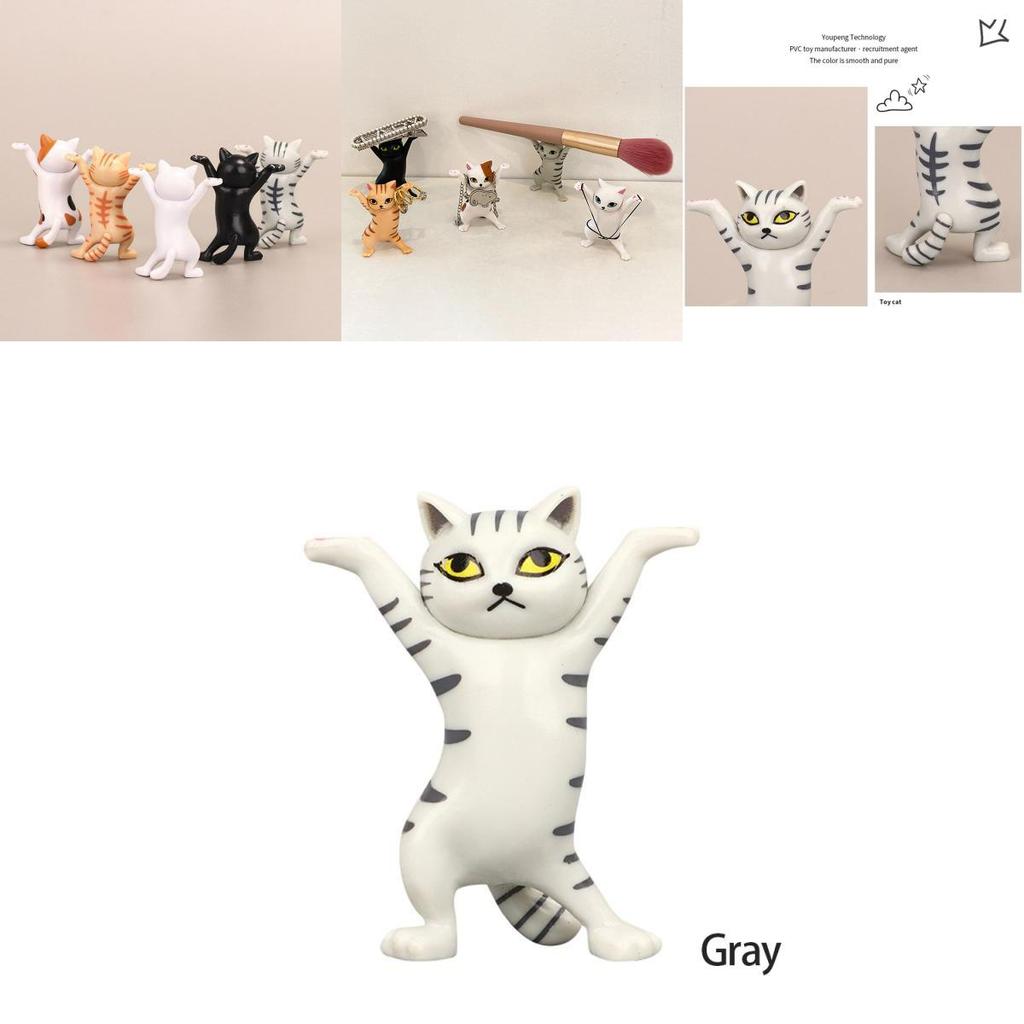 Adorable Cats Pen Holder Doll Ornament With Durable Plastic Earphone Support Stand For Airpods