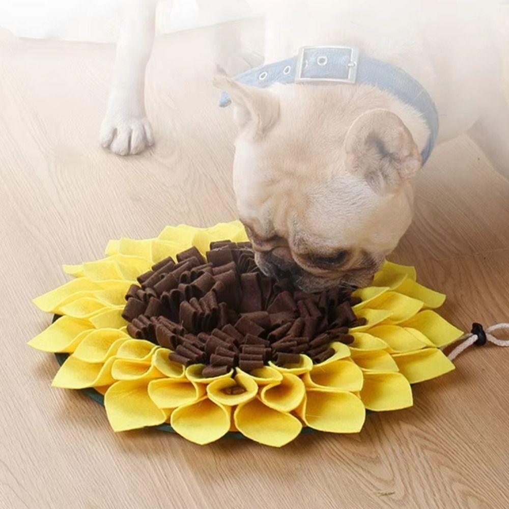 Lustige Sonnenblumen Schnüffelmatte Filz Große Schnüffelmatte Stressabbau Hundefuttermatten für Hunde