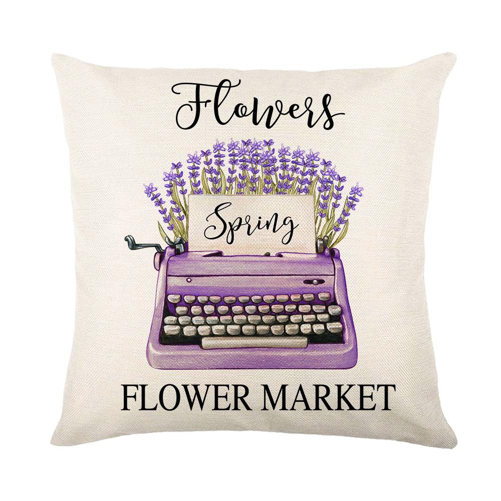 Pillow Spring Lavender Pillow Case Outdoor Decorative Pillow Sofa Pillow Case