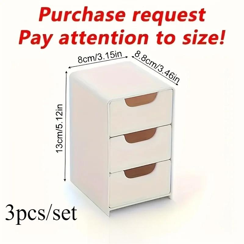 

Home Storage Portable Divider Box Chic 3-Tier Desk Organizer with Drawers - Ideal for Office Supplies Jewelry Cosmetics Storage белый