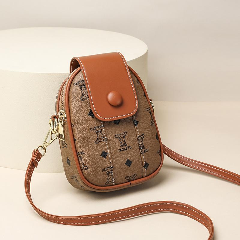 Vertical Zipper Women's Bag Fashionable and Lightweight Single-shoulder Crossbody Mobile Phone Bag